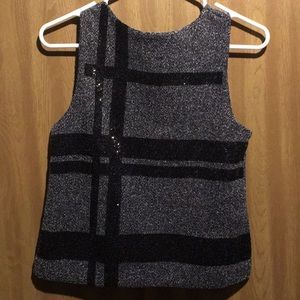 Banana Republic sequin plaid tank top